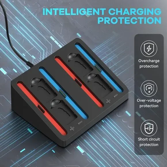 MOOGOLE 4 in 1 Charging Dock Compatible with Nintendo Switch 2 Joycon Controlle - Picture 3 of 6